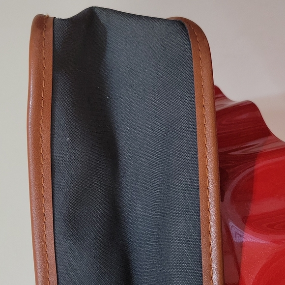 YSL CHARCOAL GRAY & BROWN LEATHER TOTE BAG - Picture 12 of 17